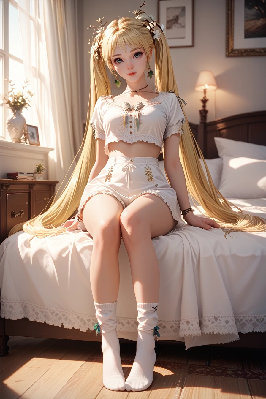 score_9, score_8_up, score_7_up, score_6_up
<lora:LANia:0.8>
LANia, 1girl, blonde hair, twin tails, looking at viewer, full body, bedroom, socks, soft lighting, warm lighting