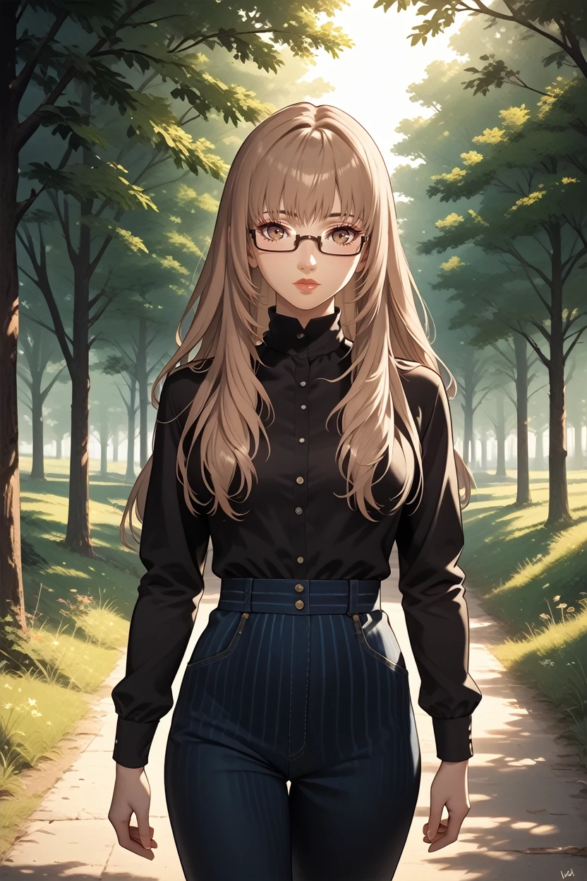 score_9, score_8_up, score_7_up, score_6_up
<lora:CKatherine:0.8>
CKatherine, 1girl, long hair, brown hair, brown eyes, glasses, looking at viewer, walking, countryside road lined with trees, late afternoon light casting long shadows, nostalgic and carefree vibe