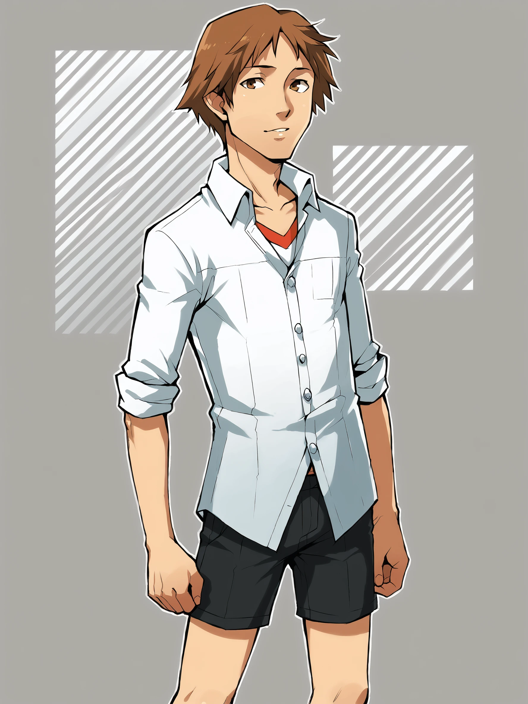 score_9, score_8up, score_7up, score_6up, score_5up, score_4up, source_furry, rating_questionable, BREAK
abstract background, BREAK
young male, solo, y0suk3, brown hair, brown eyes, BREAK
white shirt, shorts, BREAK
<lora:Yosuke_Hanamura_-_Persona_4_-_PDXL:1>