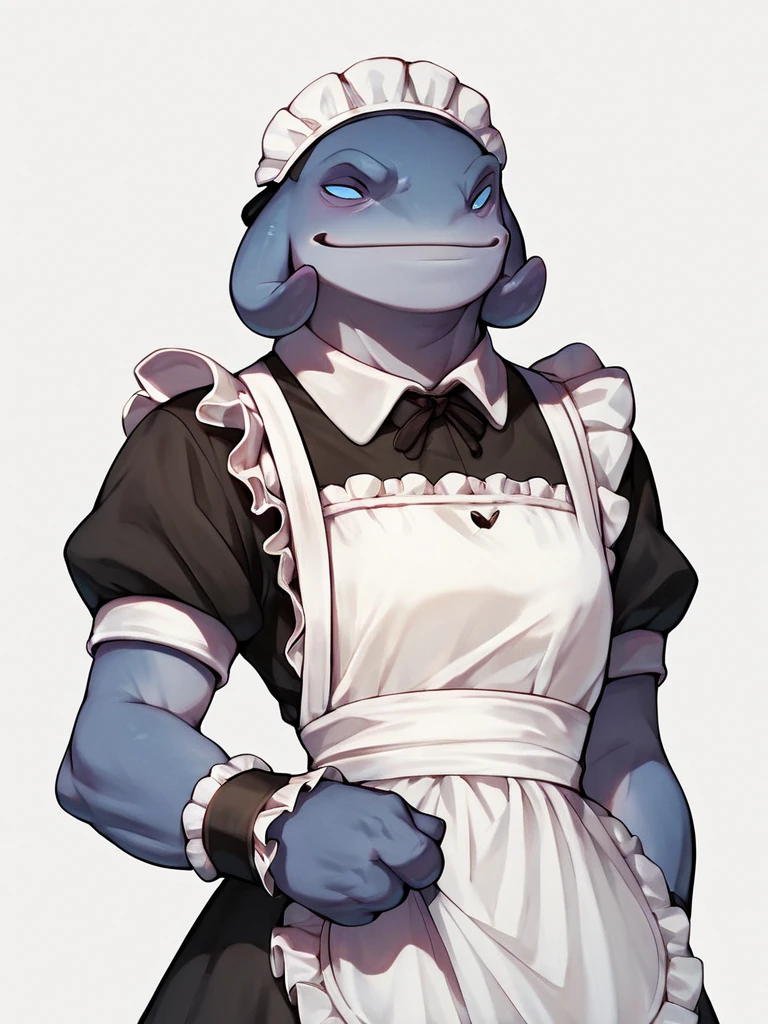 Score_9, score_8_up, score_7_up, score_6_up, score_5_up,
<lora:Gantu:0.7> gantu, maid uniform, smile, solo