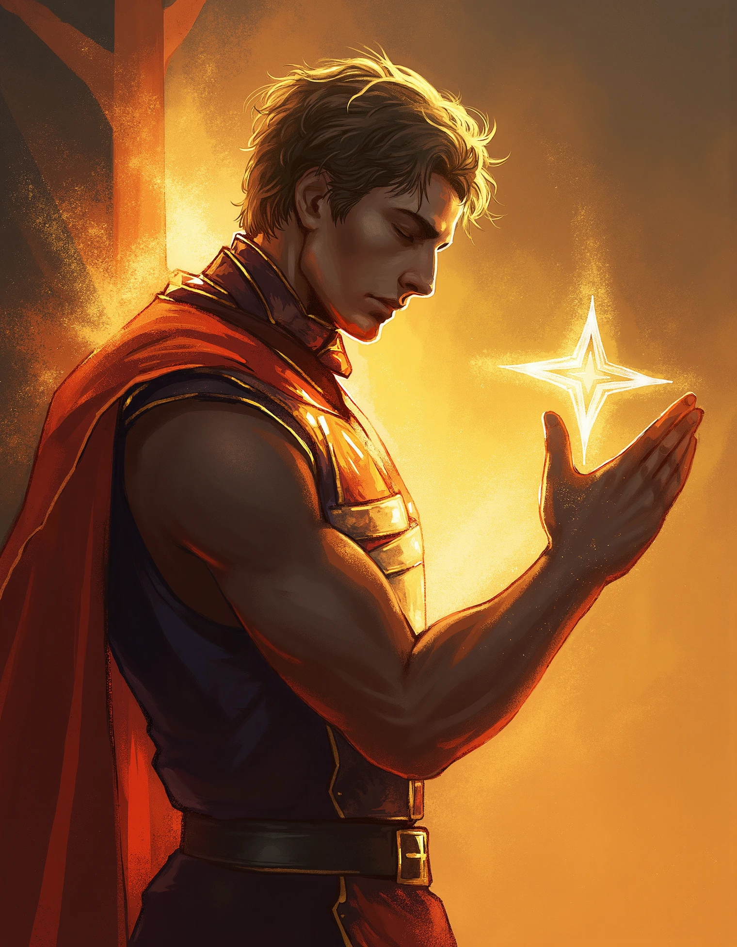 zavy-trtrt, a paladin praying with holy light surrounding him