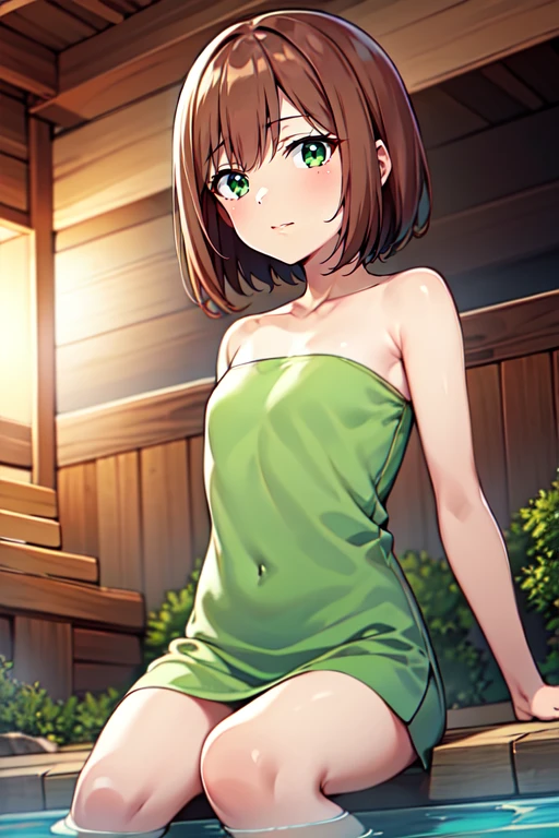 <lora:BearAceMaidR4:0.7>, BearAceMaidR4, 
1girl, brown hair, green eyes, short hair,  onsen, towel