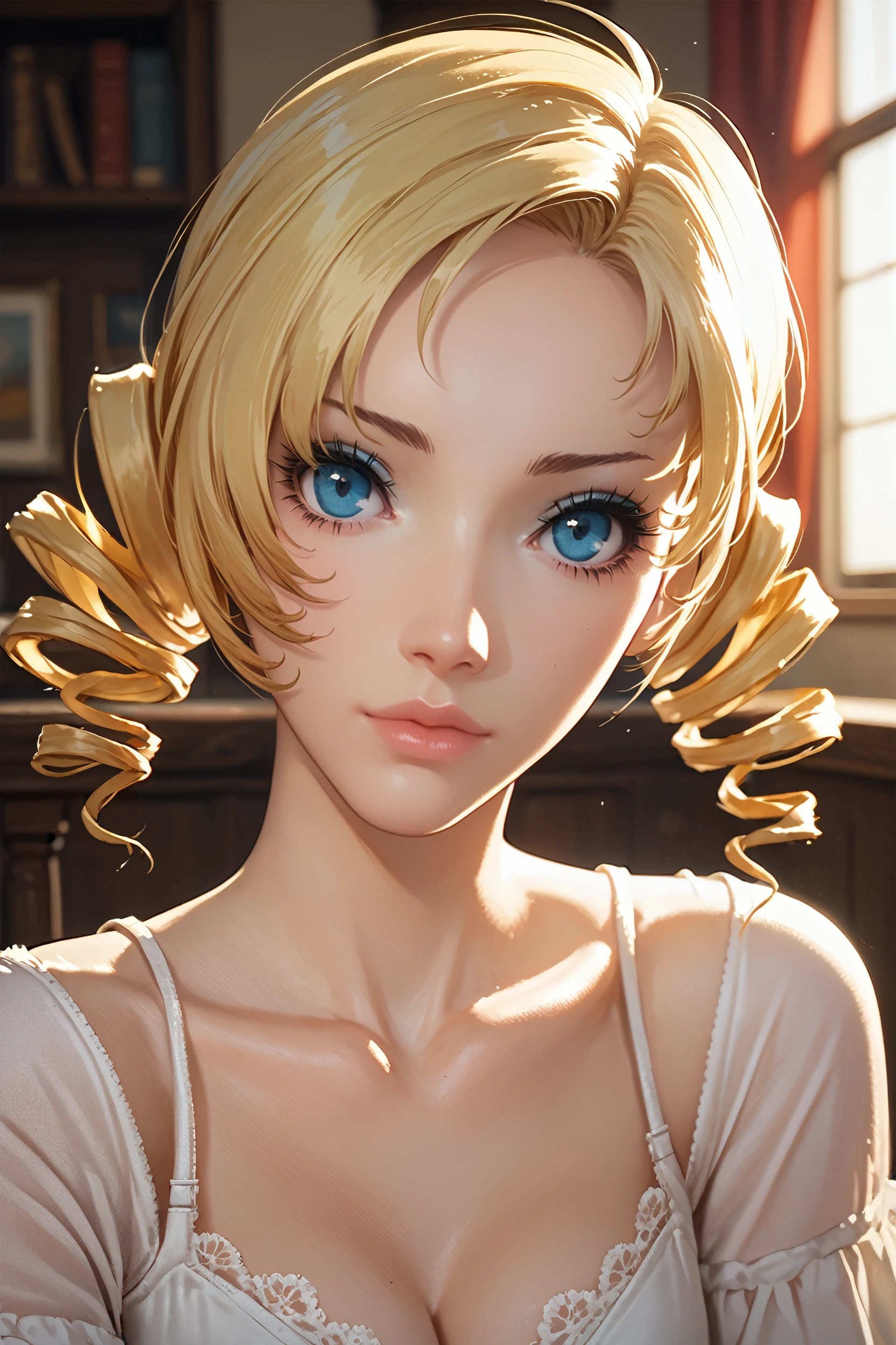 score_9, score_8_up, score_7_up, score_6_up
<lora:CCatherine:0.8>
CCatherine, 1girl, blonde hair, drill hair, blue eyes, looking at viewer, portrait