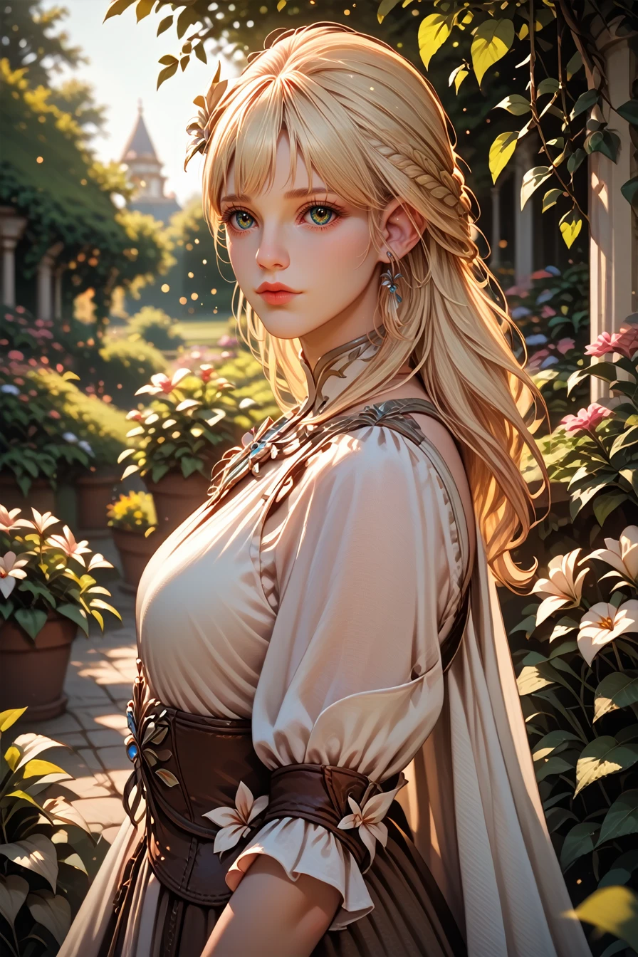 score_9, score_8_up, score_7_up, score_6_up
<lora:LANineveh:1.0>
LANineveh, 1girl, blonde hair, long hair, looking at viewer, standing in a sunlit garden, surrounded by blooming flowers, soft focus background with bokeh, gentle breeze rustling through leaves, romantic and dreamy ambiance