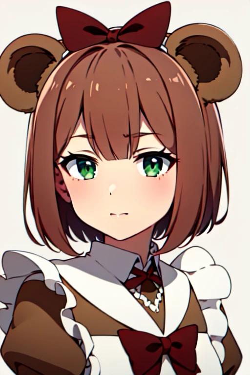 <lora:BearAceMaidR4:0.7>, BearAceMaidR4, 
1girl, brown hair, green eyes, short hair, simple background, upper body, maid, bear ears