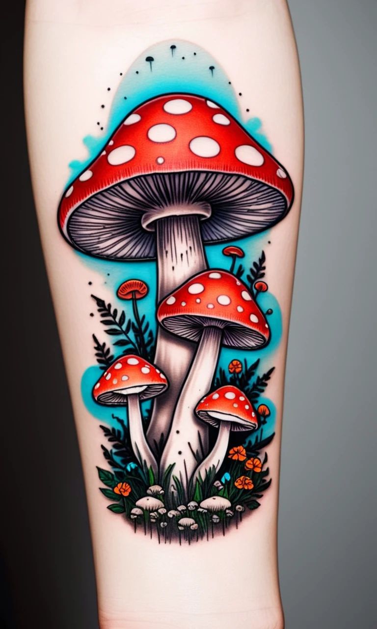 cat mushroom tattoo
 <lora:tiny_people-000018:1>