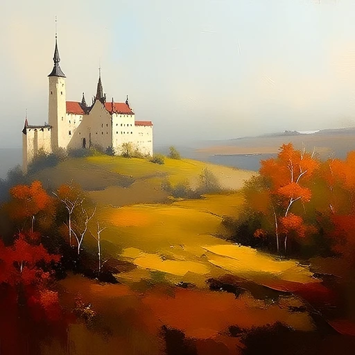 painting of an autumn landscape with a big castle on a hill in the distance
<lora:PAINTINGSTYLEFLUX-000001:1>