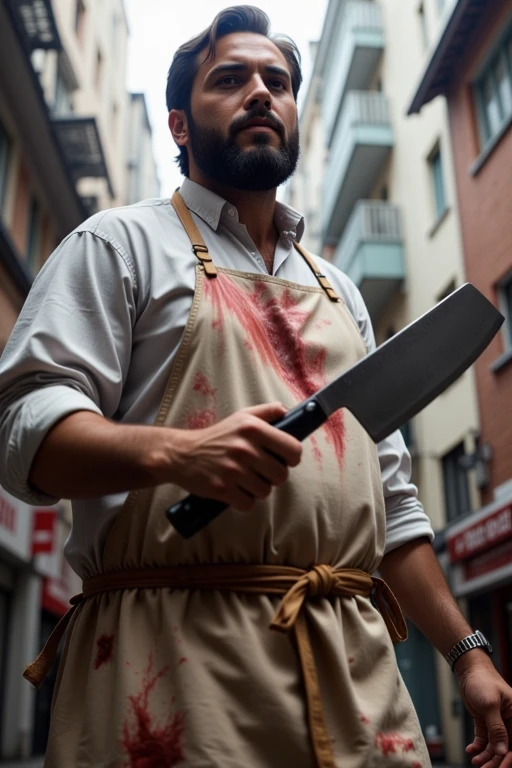 portrait of a bloodied male butcher with with apron and cleaver, ultra realistic, concept art, intricate details, eerie, highly detailed, photorealistic, octane render, 8 k, unreal engine. art by artgerm and greg rutkowski and alphonse mucha
<lora:LowAngleViewFLUX-000001:1>