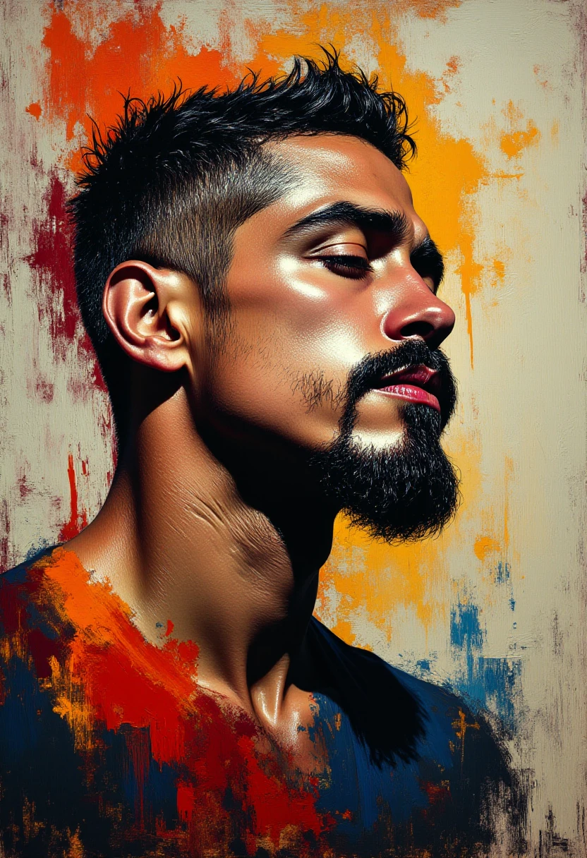 a painting of man with a goatee <lora:Goatee:1>