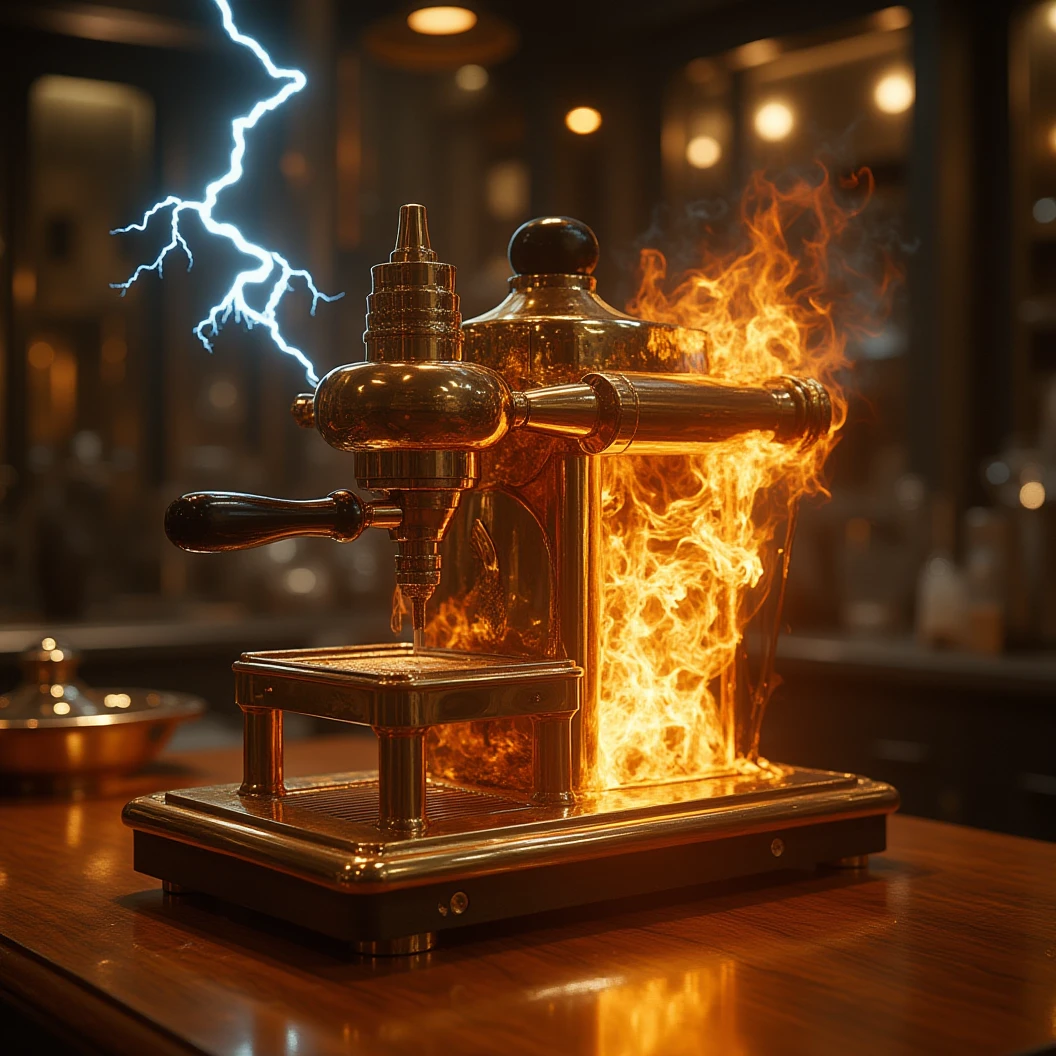 goldenflame,a coffee machine on table