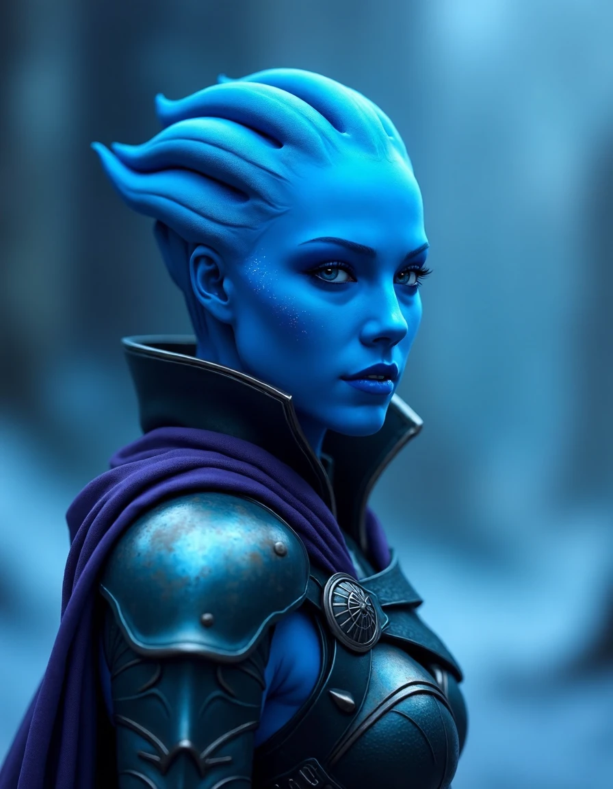 dynamic photograph of blue female asari warrior, wide angle, epic scene, 
 <lora:asari-000012:1>