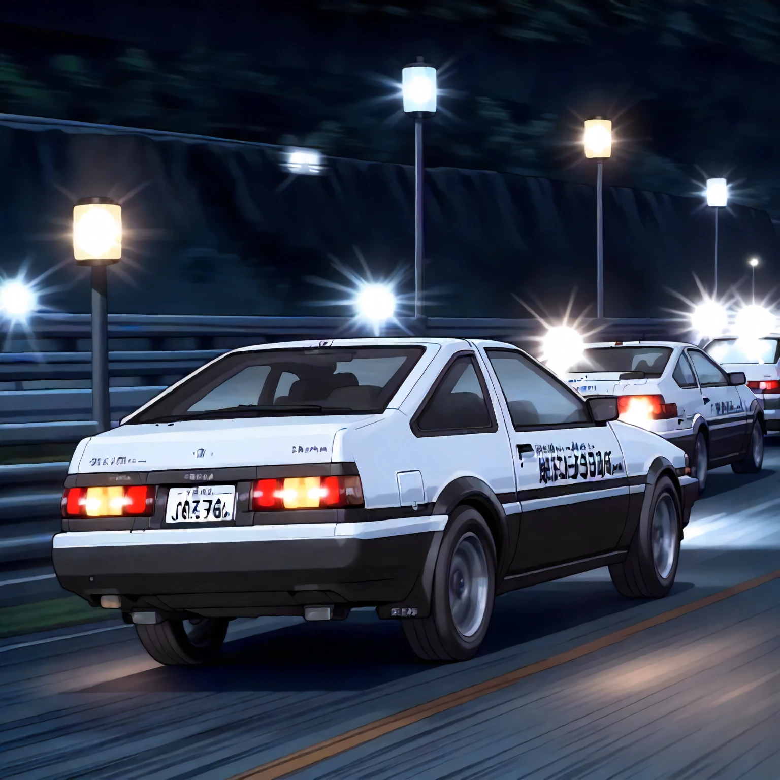 <lora:ID_TakumiFujiwaraXLpony004>,
outdoors,
TakumiFujiwara,1boy,short hair,brown hair,black eyes,
driving,
AE86,car,drift,lights,glowing,corner,motion_blur,motion line,speed_lines,