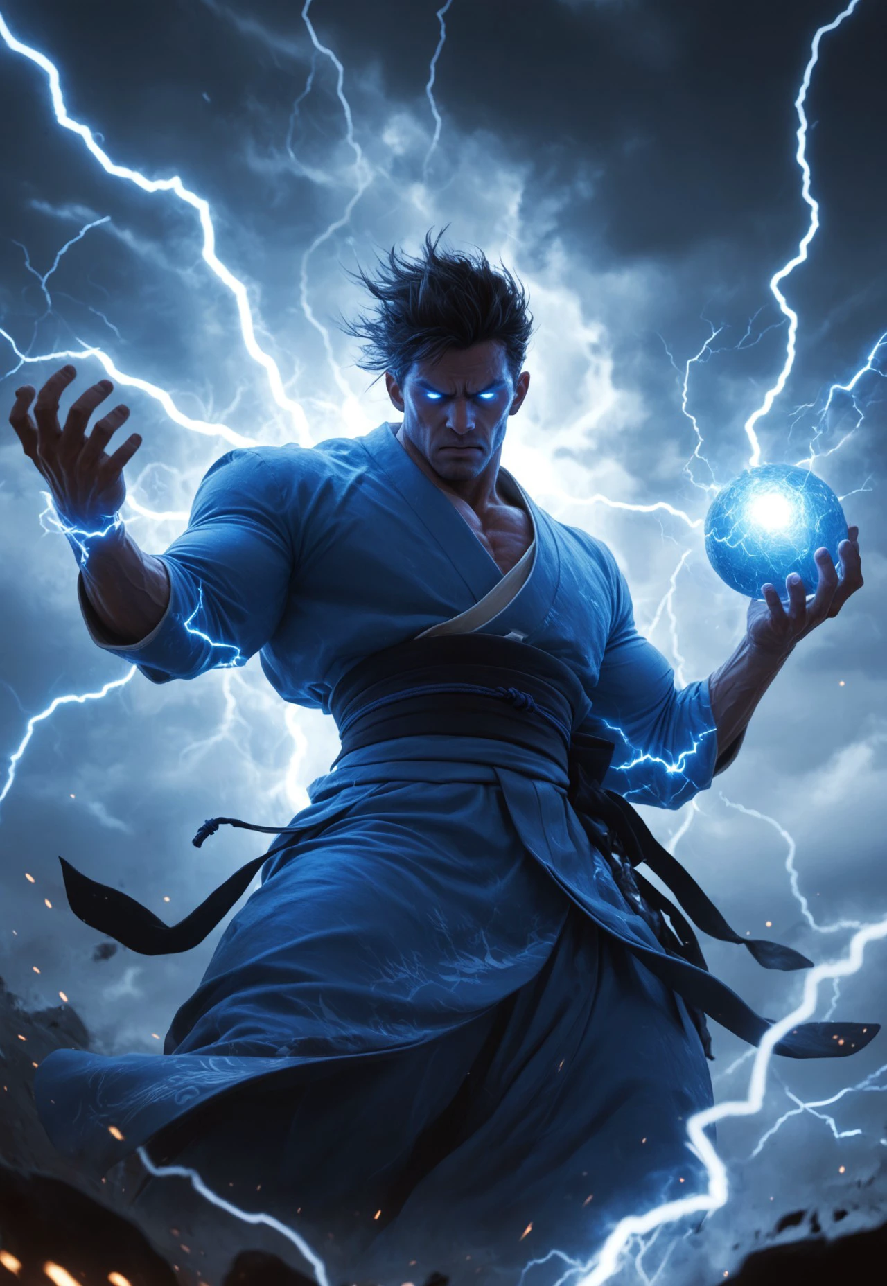 score_9, score_8_up, score_7_up, (((  )))
,
((( Ligmagmb, electricity, lightning, glowing,Blue theme, Blue eyes, glowing eyes,)))
,
((( 1boy, solo, huge muscular boy, kimono)))
,
((( Lightning ball )))
,
(((  )))
,
(( ))
,
(( ))
,
(((  )))
,
()