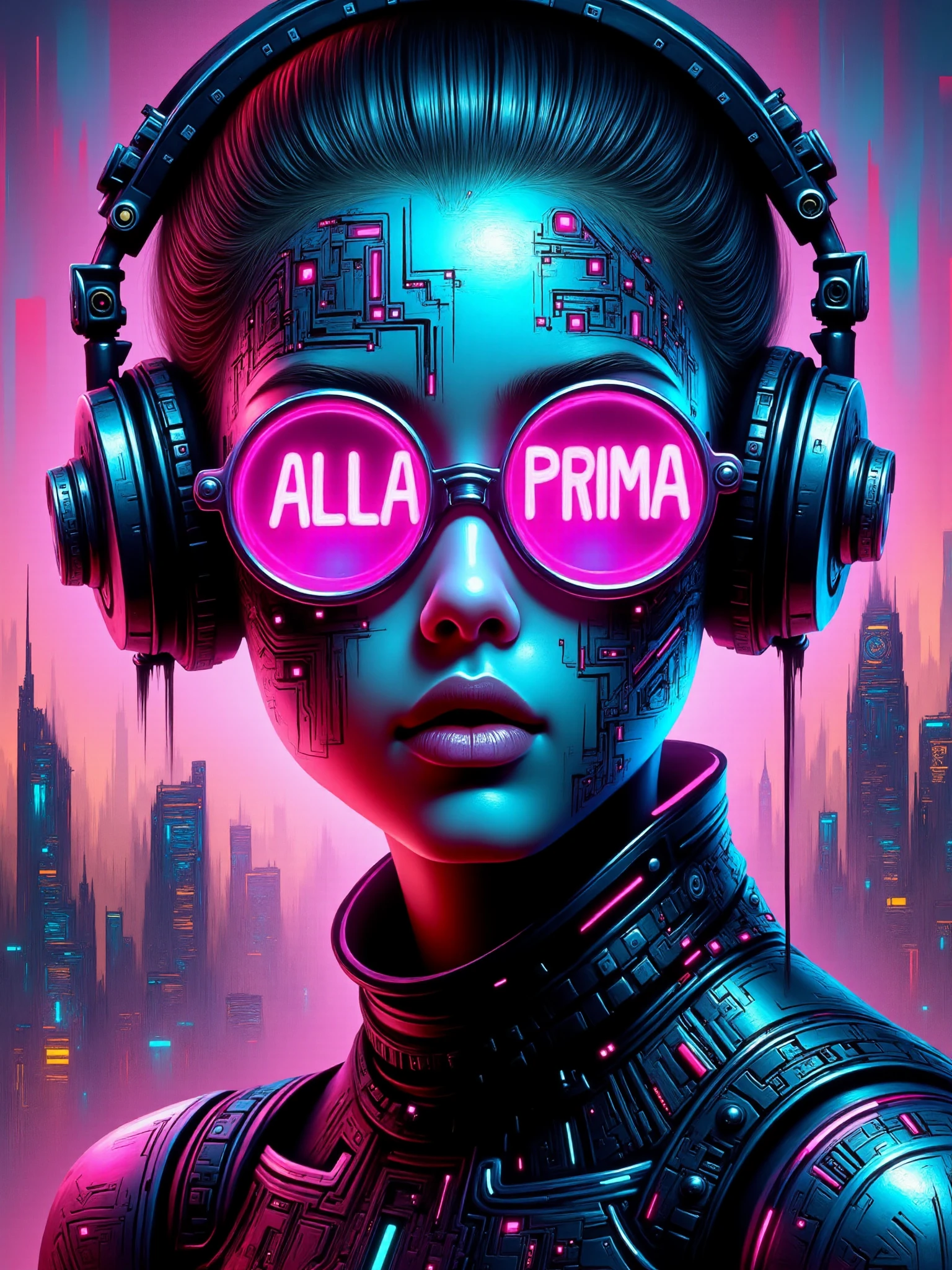 Neon Cyberpunk Alla Prima FLUX