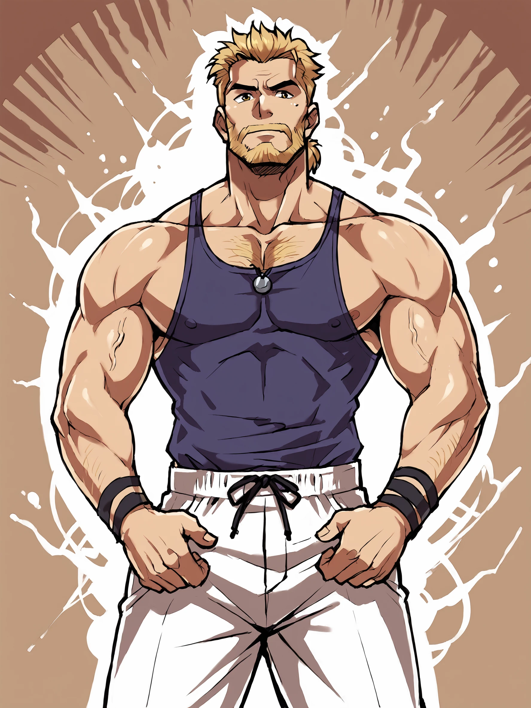 score_9, score_8up, score_7up, score_6up, score_5up, score_4up, source_anime, rating_explicit, BREAK
abstract background, BREAK
male, ff6sabin, blonde hair, ponytail, beard, BREAK
purple tank top, chest hair, white pants, BREAK
<lora:Sabin_Mash_Rene_Figaro_-_Final_Fantasy_VI_-_PDXL:.8>