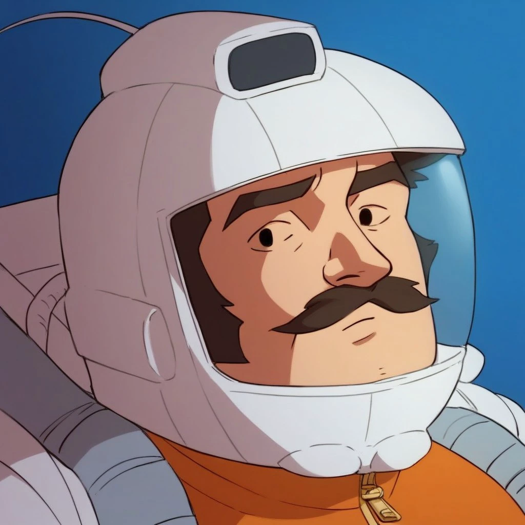 score_9, score_8_up, score_7_up, score_6_up, source_cartoon
white divehelm-s, divehelm-s, solo, looking at viewer, brown hair, 1boy, upper body, closed mouth, breathing tube, rebreather, male focus, facial hair, antenna, mustache, white diving suit, 1970s \(style\), zipper, underwater, blue background, no sclera, black eyes, headlamp