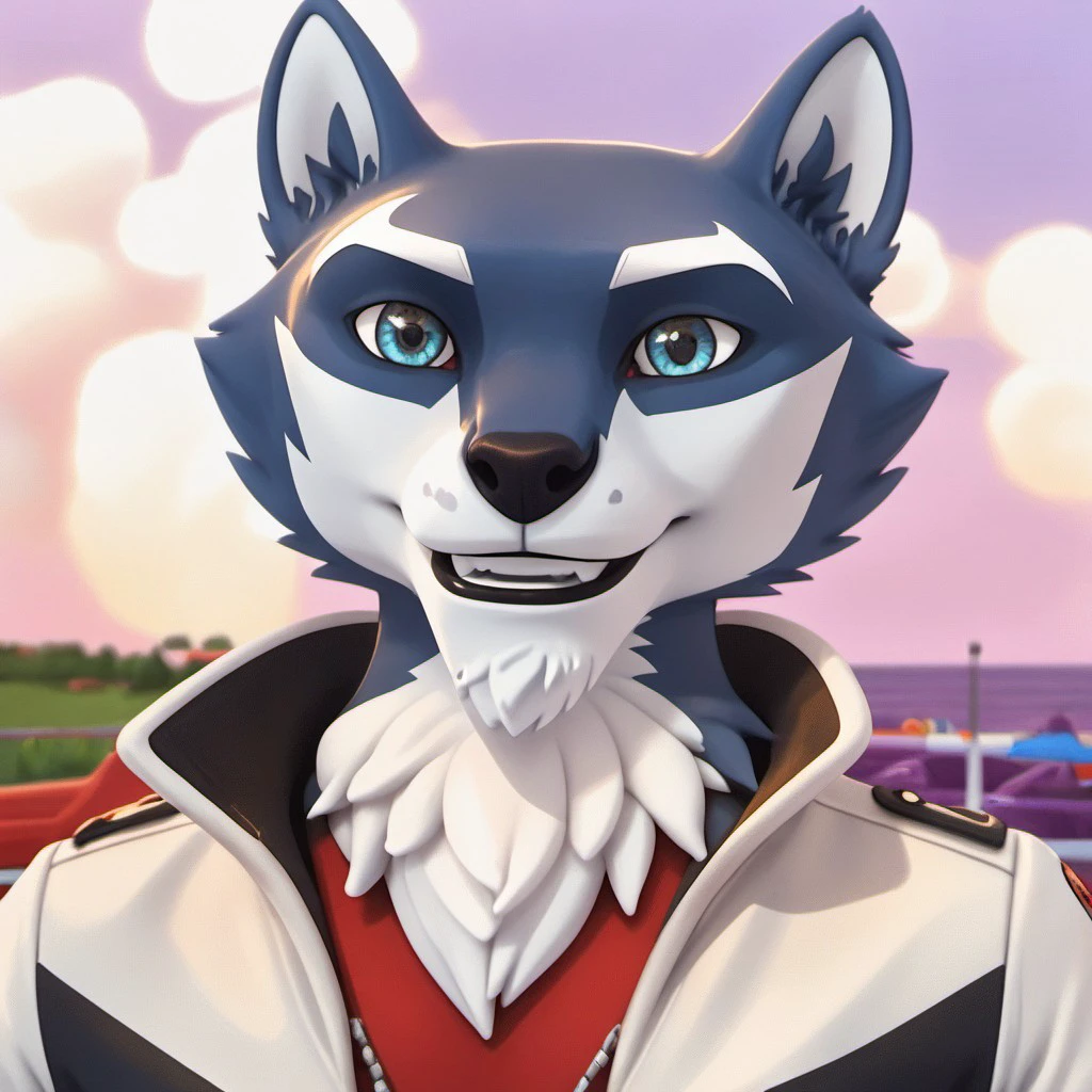 score_9, score_8_up, score_7_up, score_6_up, score_5_up, score_4_up, score_4, source:furry, detailed face, detailed eyes, detailed fur, furry male,
BREAK
Pike, rimba racer, anthropomorphic wolf, dark blue fur, white markings, white eyebrows, white inner-ear, blue eyes, black lip, smiling, red t-shirt, jacket, fingerless gloves, jeans, tail
BREAK
<lora:add-detail-xl:1.0>