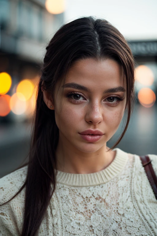 cinematic still a breathtaking analog glamour photo:1.3 of a sexy woman, <lora:SonyaJessV1:0.9>, 1girl, solo, brown hair, brown eyes, long hair, ponytail, shot on fujifilm xt, 35 mm prime lens, shot on leica m3 <lora:more_details:0.3>, wearing a white jumper, detailed skin texture, (blush:0.5), (goosebumps:0.5), subsurface scattering . emotional, harmonious, vignette, highly detailed, high budget, bokeh, cinemascope, moody, epic, gorgeous, film grain, grainy