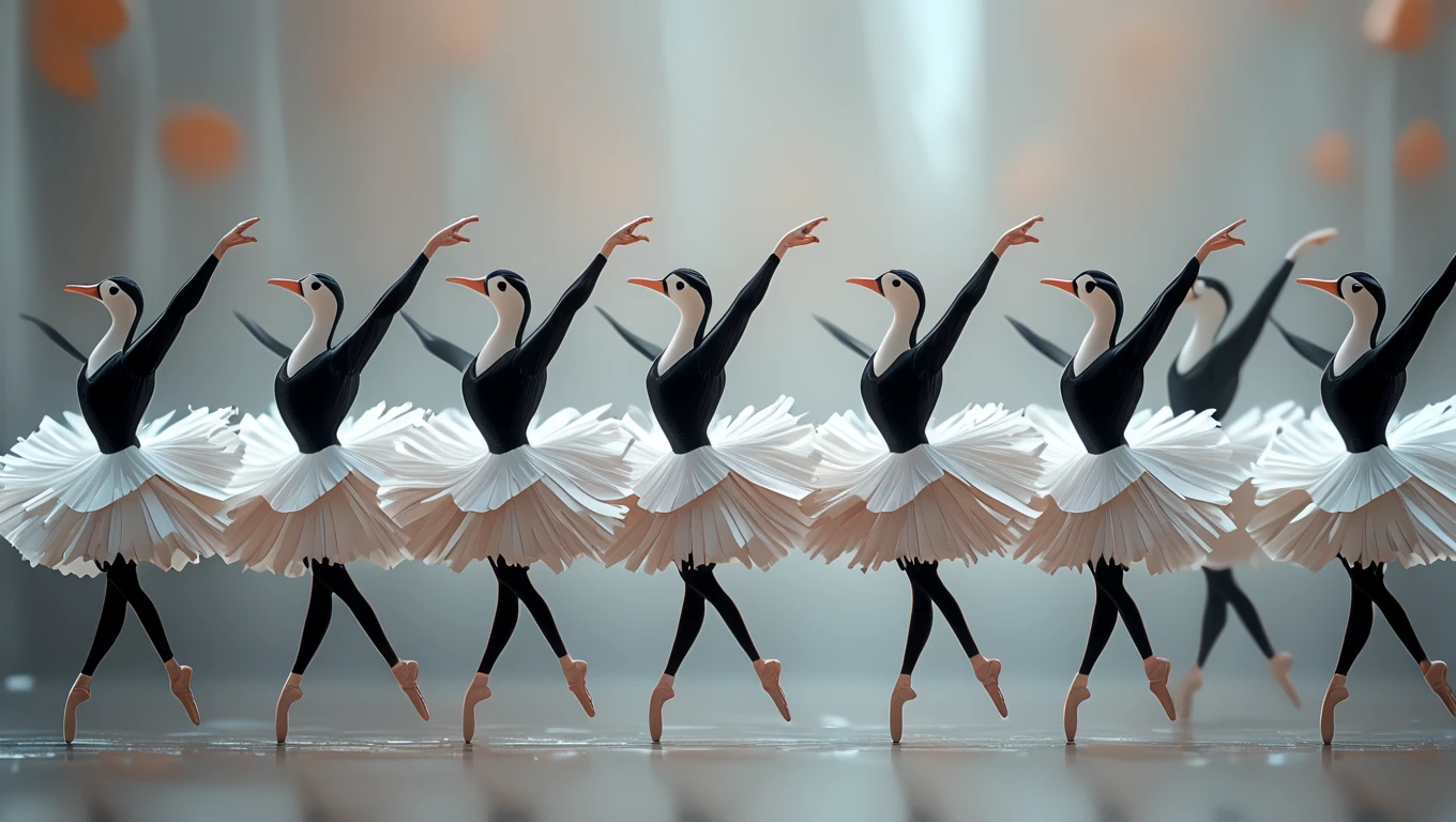 <lora:artfullyBALLETBIRDIES:1>, artblltbrds, tild shift, depth of field, ballet birds