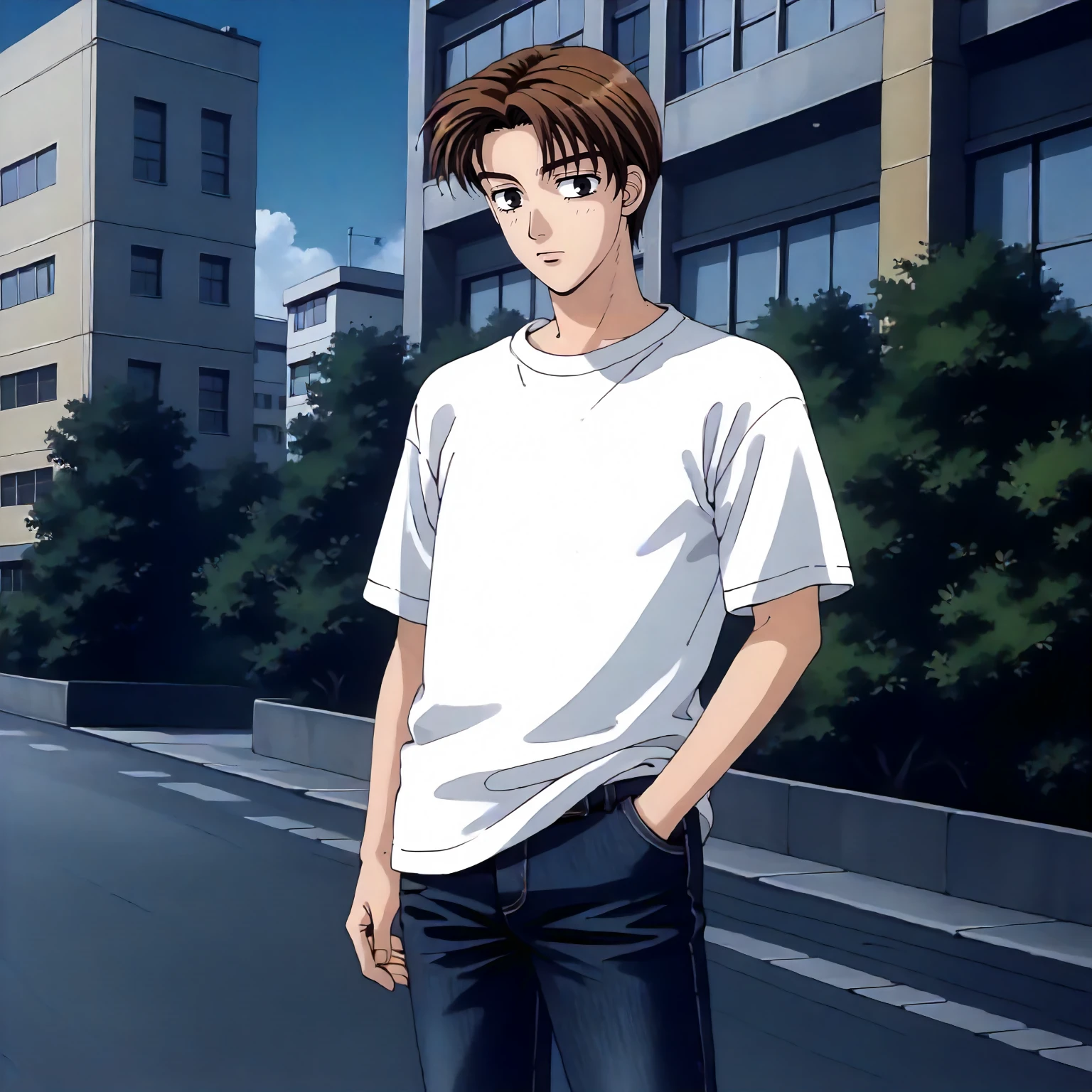 <lora:ID_TakumiFujiwaraXLpony006>,
outdoors,
solo,
TakumiFujiwara,1boy,short hair,brown hair,black eyes,
shirt,jeans pants,
standing,