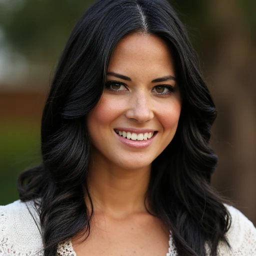 portait of 01ivi4munn, hazel eyes, dark wavy hair, freckles,