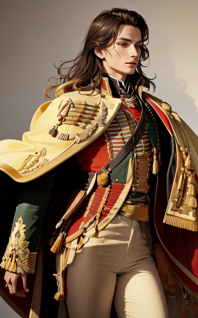 best quality,masterpiece,highly detailed,ultra-detailed, <lora:neg9V2_last:0.3>  
hungarian hussar, 19th century, capelet, atila jacket,military uniform<lora:hussar:1:1lbw=clothes>