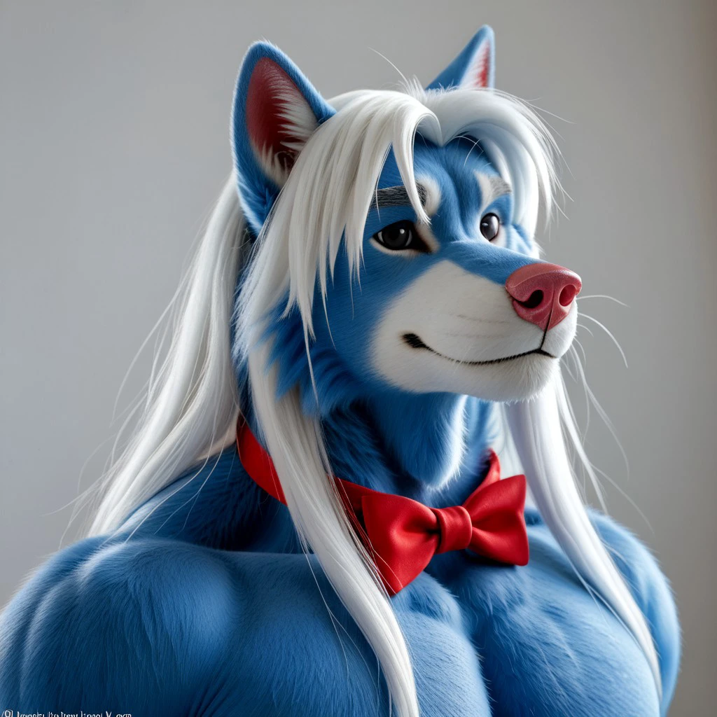 score_9, score_8_up, score_7_up, score_6_up, score_5_up, score_4_up, score_4, source:furry, detailed face, detailed eyes, detailed fur, furry male, solo, 1boi,
BREAK
Wilford Wolf, anthropomorphic Wolf, cartoon wolf long hair, white hair, white snout, pink nose, pink inner ears, red bowtie, cutoff jeans, digit-grade legs, white toes, white sole, black eyes, white tail, long tail, muscular male, bodybuilder
BREAK
<lora:add-detail-xl:1.5> 
<lora:DetailedEyes_V3:1>