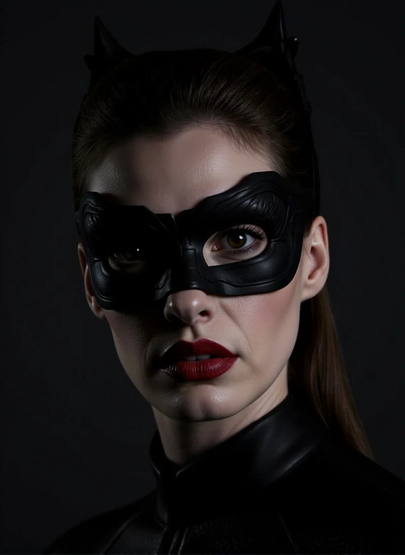 Catwoman wears a mask. closeupface portrait.  <lora:Catwoman2012:0.9>