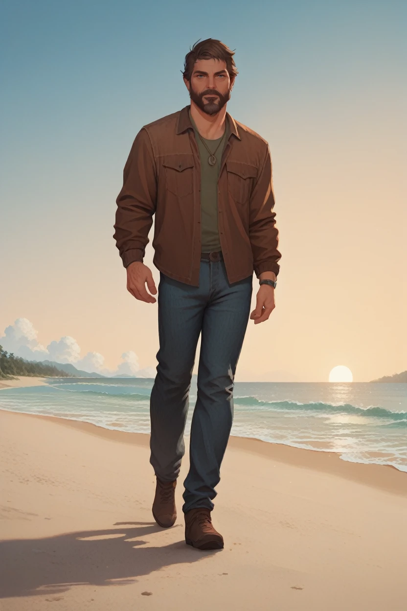 score_9, score_8_up, score_7_up, score_6_up
<lora:TLOUJoel:1.0>
TLOUJoel, 1boy, brown hair, beard, looking at viewer, walking along a sandy beach at sunset, with waves crashing in the background