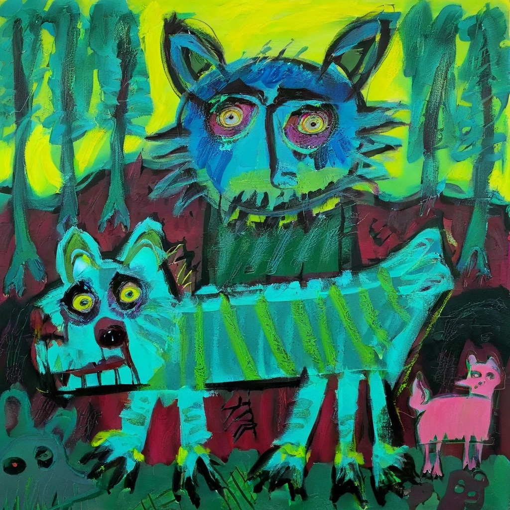 artmix03 wolf in forest<lora:artmix03:1>