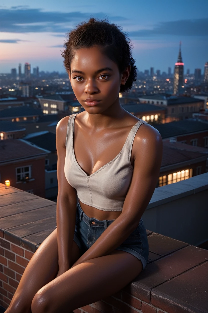 score_9, score_8_up, score_7_up, score_6_up
<lora:TLOURiley:1.0>
TLOURiley, 1girl, dark skin, black hair, brown eyes, looking at viewer, overlooking the city from a rooftop bar at night, chic outfit, sitting