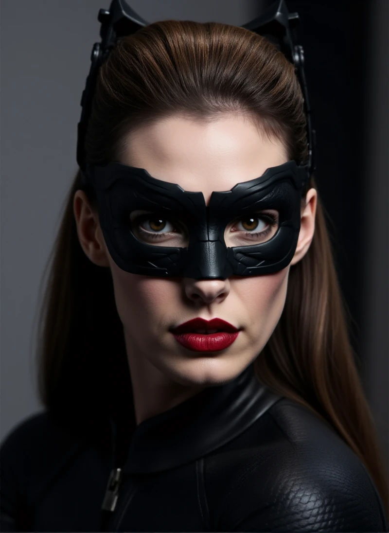 Catwoman wears a mask. closeupface portrait.  <lora:Catwoman2012:0.9>