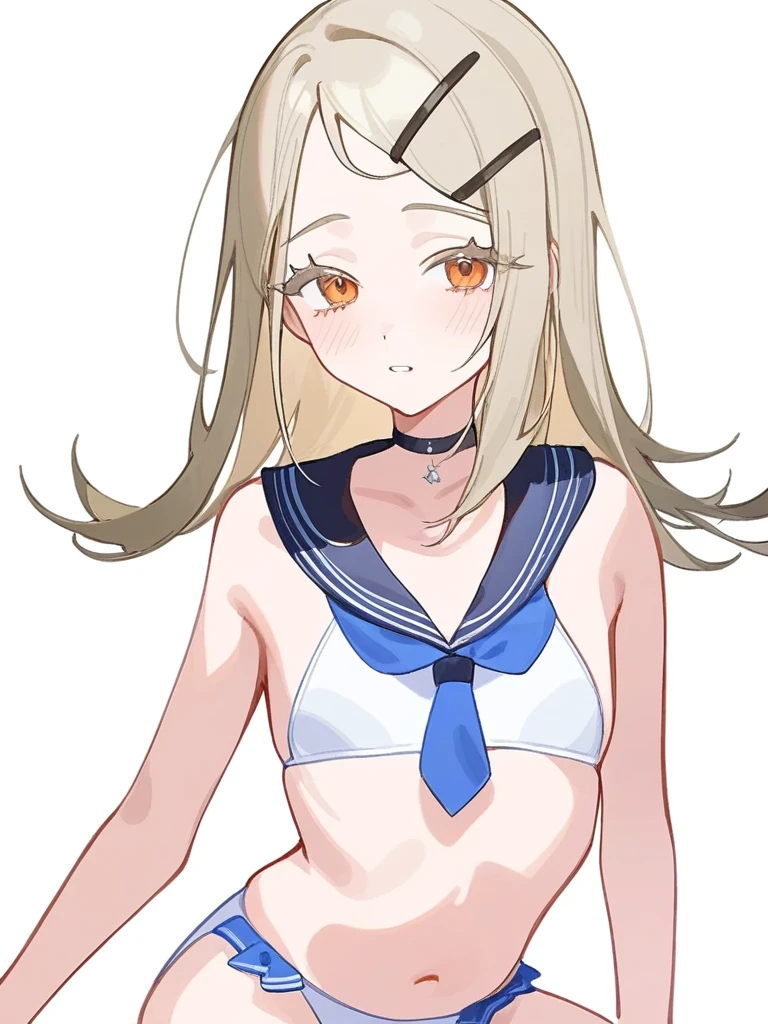 16k,score_9, score_8_up, score_7_up, source_anime, rating_safe,super detailed , 1girl, hiro-default,shinosawa hiro,slender,orange eyes,white eyelashes,blonde hair,long hair,hairclip,bunny girl costume , (heart eyes),(heart in eyes),spoken heart,very cute,blush,dutch angle,flat chest, nipple,embarrassing,blush,beautiful face,beautiful eyes,details eyes,white background ,(cleavege),leaning forward
