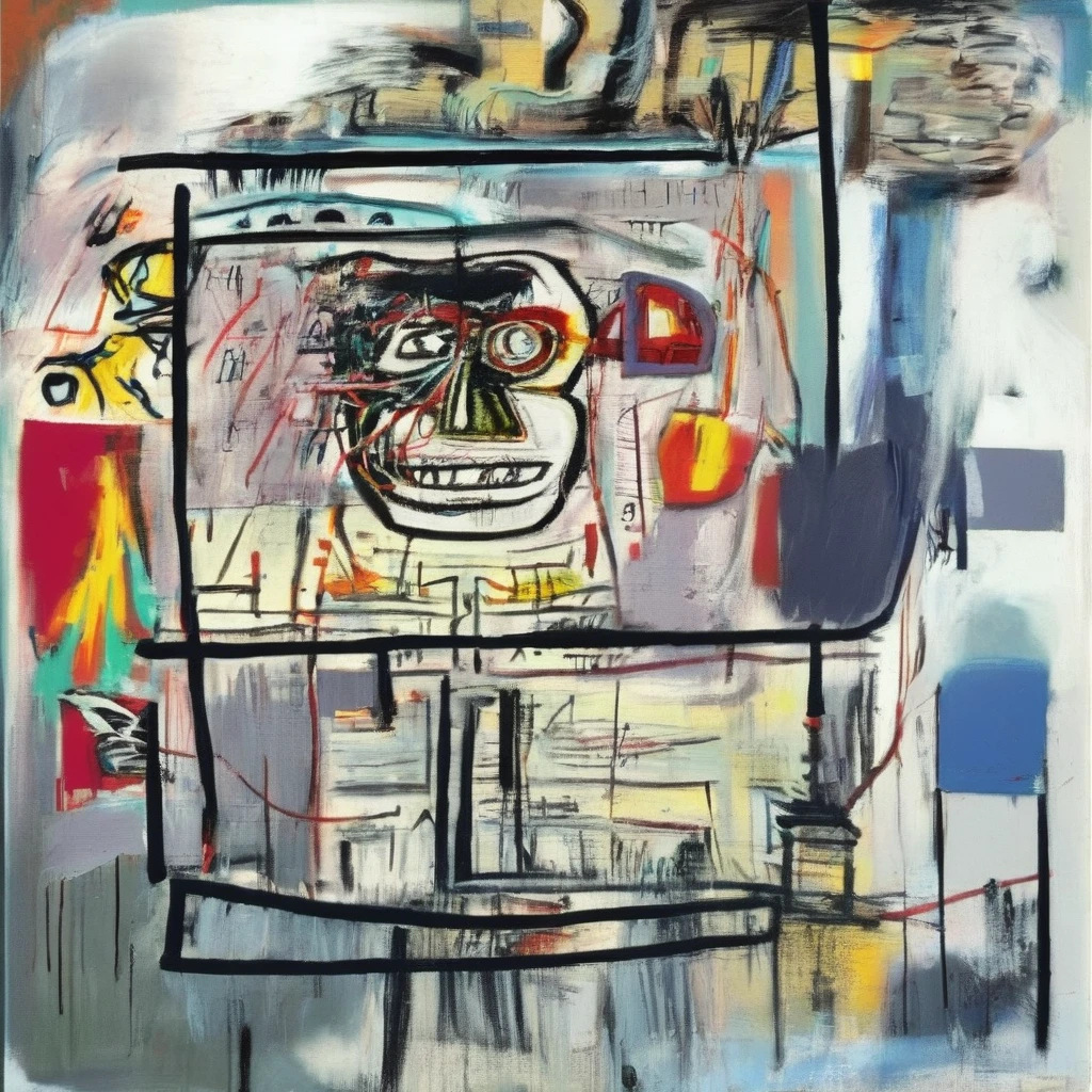 Jean-Michel Basquiat Style - a painting that symbolizes Juneeth in the style of Jean Michel Basquiat