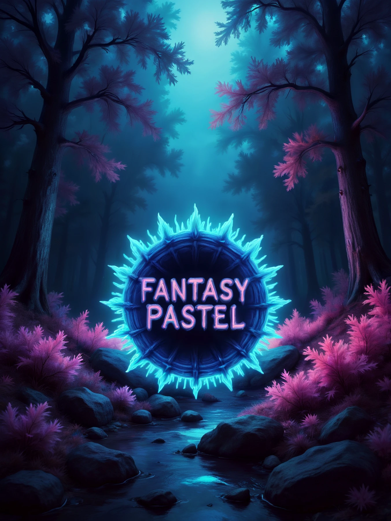 Blue paste; neon text: "Fantasy Pastel" in an evil fantasy world.

<lora:FantasyPastel01-02_CE_SDXL_64x32x120x2bOT:0.6>
FntsyPstlCE style