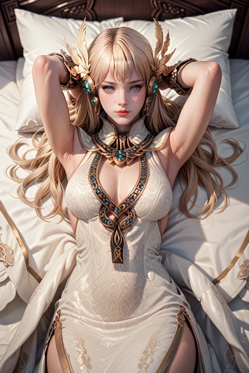 score_9, score_8_up, score_7_up,
<lora:LABeatrice:1.0>
LABeatrice, 1girl, long hair, blonde hair, hair ornament, looking at viewer, laying back, on bed, arms up