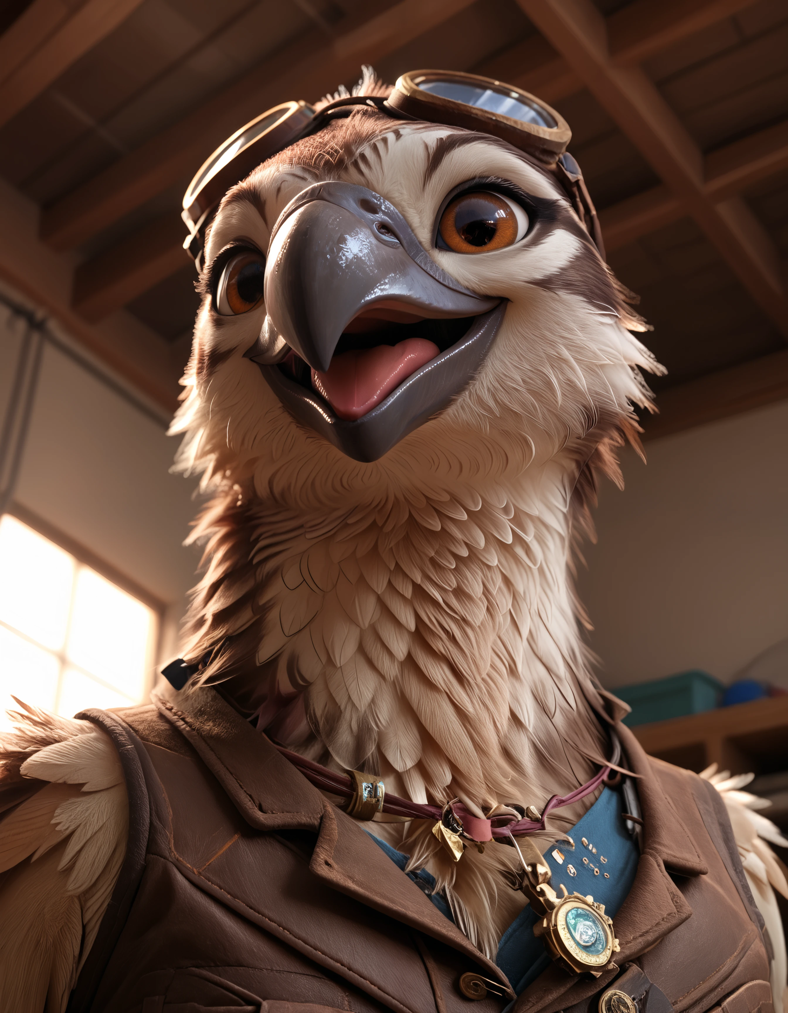 score_9, score_8_up, score_7_up, BREAK rating_safe, detailed, cinematic lighting, masterpiece, best quality, ultra realistic, 4k, 2k, film photography, RAW photo, photorealistic, analog style, subsurface scattering, photorealism, <lora:add-detail-xl:3.0>, <lora:2.5DRealisticV2.safetensors:0.25>, <lora:sinfully_stylish_SDXL.safetensors:0.6>, <lora:AdvancedEnhancerXLv2.safetensors:1.0>, (hi res), solo, anthro, furry, <lora:kwaza_(ozawk)_v1.safetensors:1.0>, kwaza, avian, 1girl, black beak, chest tuft, white body, feathers, multicolored body, spots, brown eyes, goggles on head (from below, looking through looking up, guilt, storage room:1.15)