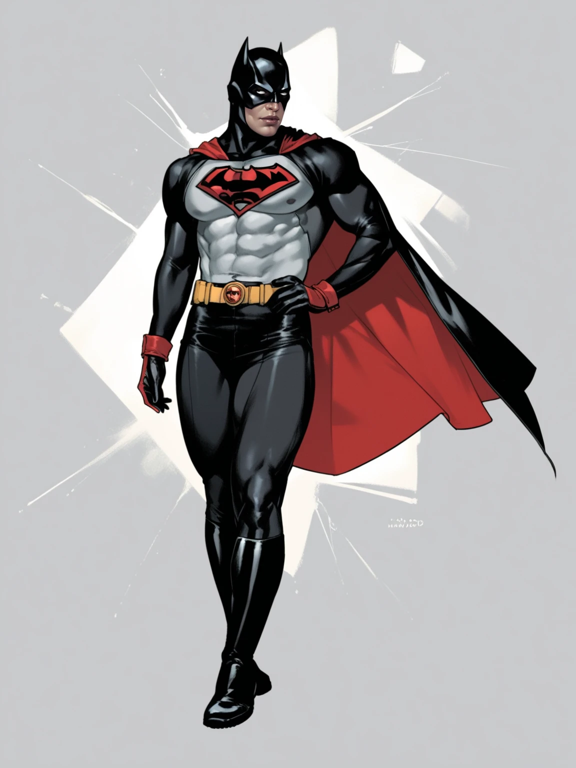 absolute_dc batman_(series) dc_comics absolute_batman batman absurdres highres 1boy belt black_cape black_gloves bodysuit cape cowl gloves grey_bodysuit male_focus muscular muscular_male solo superhero_costume western_comics_(style)
, <lora:dima_ivanov_-_thirstyhours:0.8>, score_9, score_8_up, score_7_up, zPDXL3, realistic