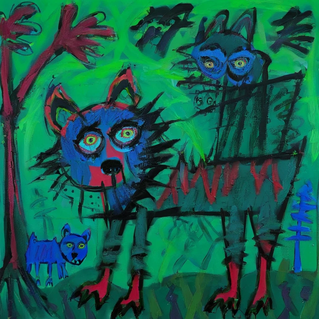 artmix03 wolf in forest<lora:artmix03:1>