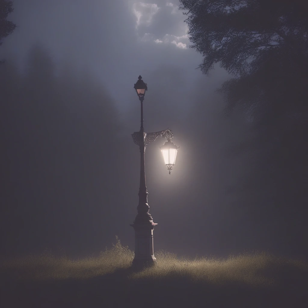 cloud, shirt, lamppost, outdoors, light rays, forest, book, nature