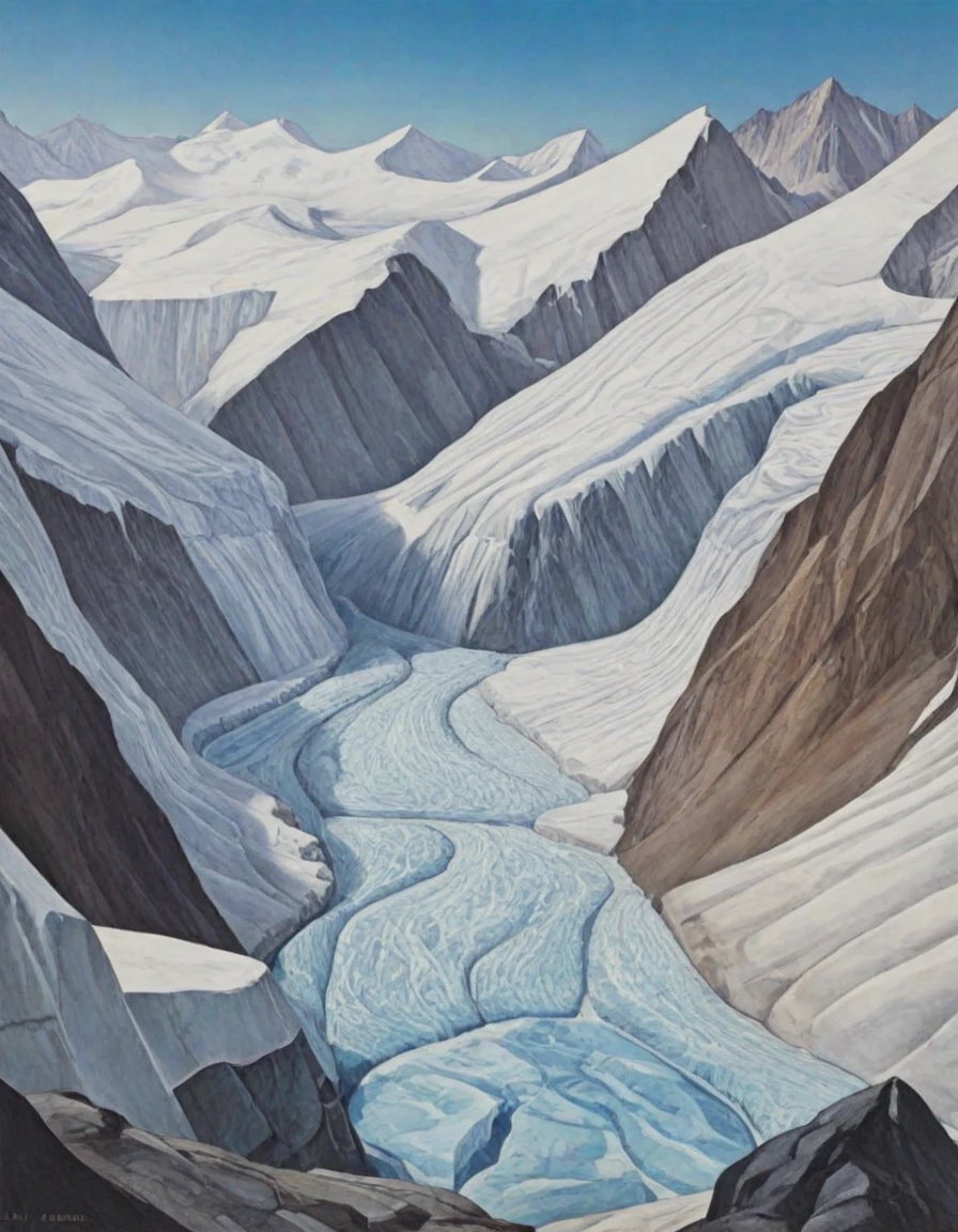 landscape of mountains and glaciers, <lora:Lawren_Harris_Style:1>" lawren