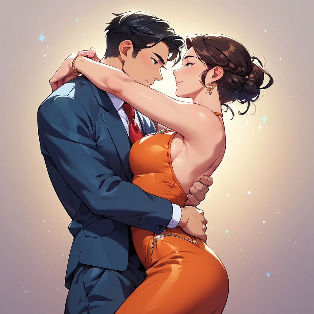 score_9, score_8_up, score_7_up, ballroom dancing, from side, man, woman, orange dress, suit, tie <lora:ballroom_dancing_pony_01:0.6>