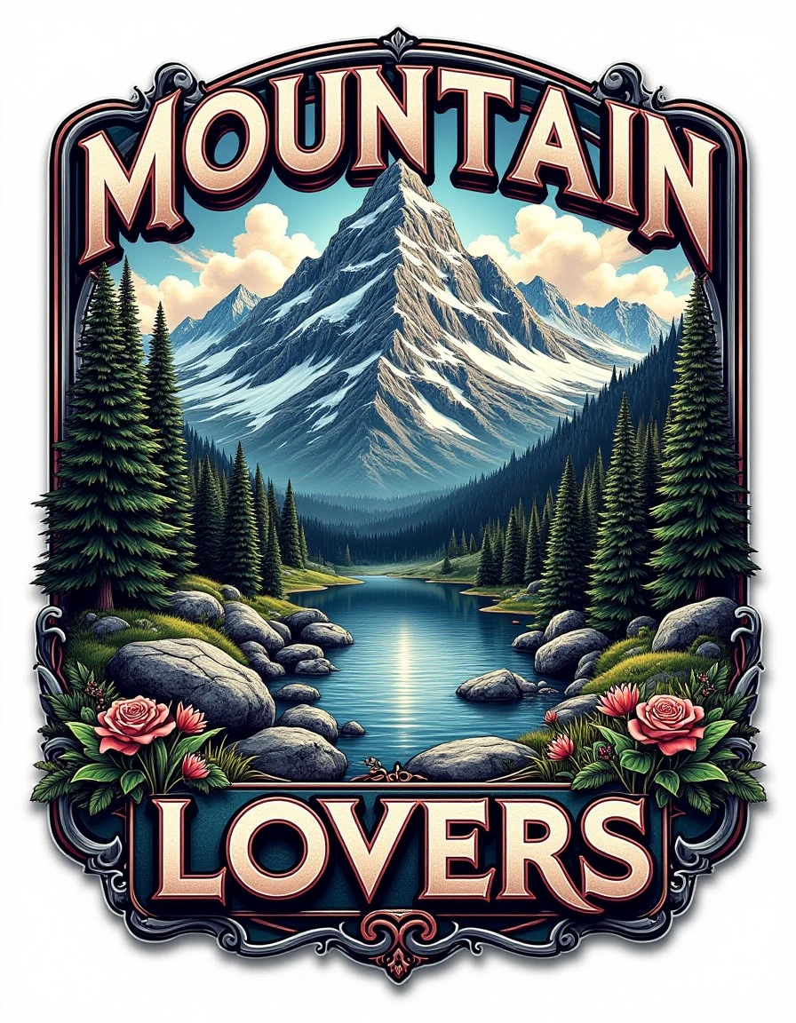 m3t4ll0g0 Text : "Mountain Lovers" .  A mountain landscape. Metal Logo
<lora:metal-logo:0.7>