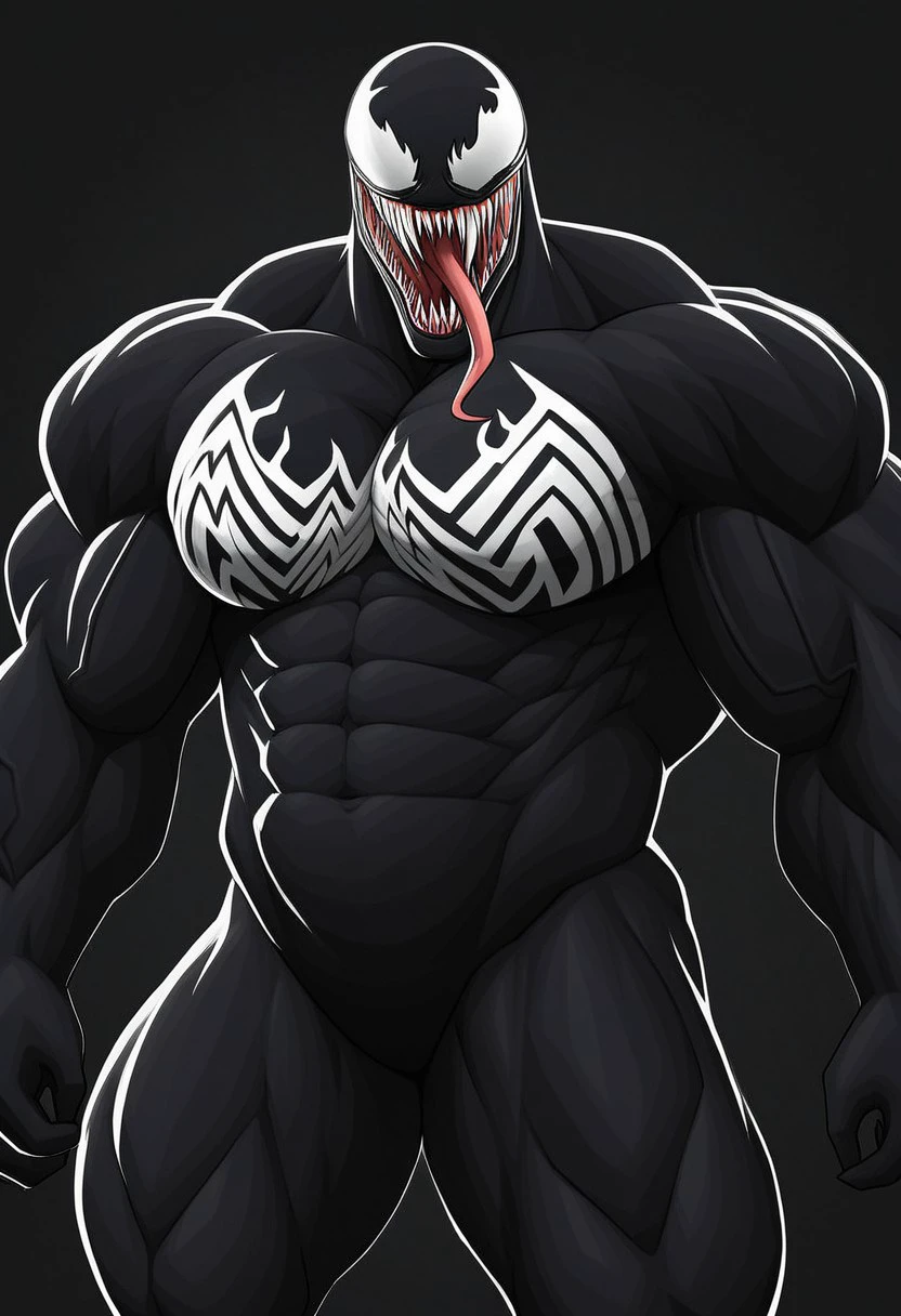 score_9, score_8_up, score_7_up, score_6_up, score_5_up, score_4_up,
BREAK
venom, marvel, black skin, white eyes, smile, happy, open mouth, monster, saliva,
BREAK
solo,  hyper breasts, front view, black skin, wide hips, venom symbol, claws, curvy figure, lying on side, grabbing own thigh, motion lines,
BREAK
new york, rooftop background, night sky, night, cityscape, star \(sky\), hyper overfilled huge keep_inflating_Extrem_like a blimp hyper butt, hyper breast, hyper hips hyper pump up Massive muscles bursting with muscles inflating, heavy muscles extremely swollen muscular body which are getting bigger and bigger, bursting breast_implants which are getting bigger and bigger, inflates the muscles with helium, inflates the breast_implants with helium