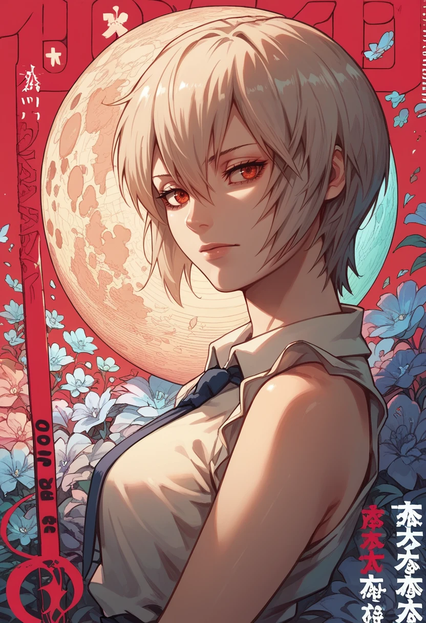 score_9, score_9_up, score_8_up, Expressiveh, raw, gorgeous, highly detailed, rei ayanami, poster, <lora:Poster:1>, manga cover, text, emotionless