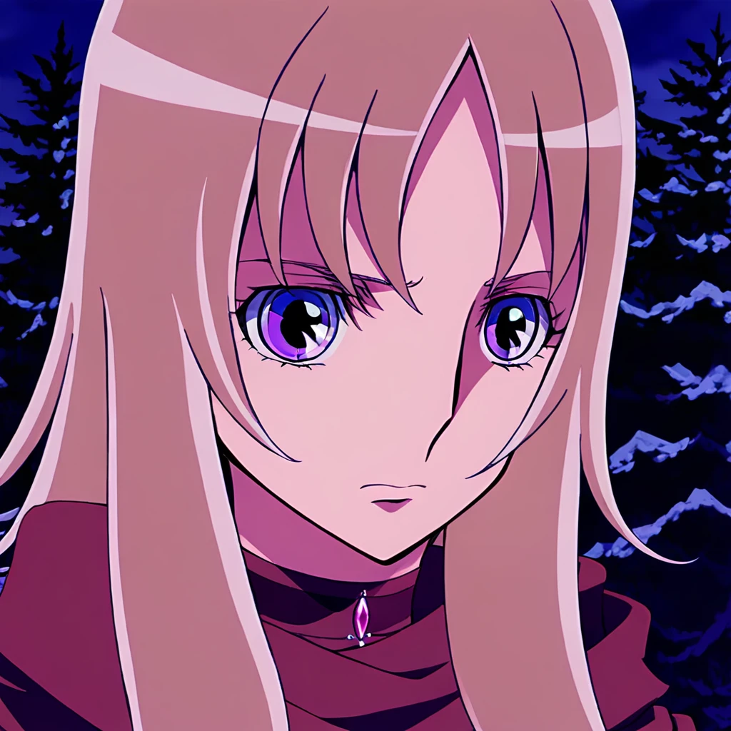 <lora:Aquila_Yuna (1):1>, Aquila Yuna, purple eyes, blue eyes, 1girl, solo, score_9, score_8_up, score_7_up, highres, best quality, masterpiece, anime coloring, Winter Outfit, hair between eyes, grey eyes, kisaragi chihaya, day, jewelry, New Aquila Cloth, serious, outdoors, sad, white background, dress