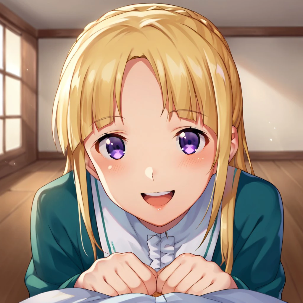 score_9, score_8, score_7, source_anime, ortfine fredericka von eylstadt, POV, looking at viewer, blush, smile, open mouth, upper teeth only