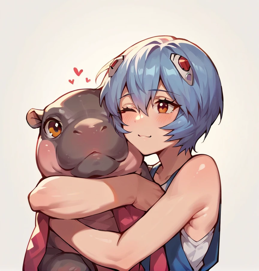 score_9, score_8_up, score_7_up, score_6_up, score_5_up,   <lora:Moo_DengXLP:0.9>, moo deng, hippo,  animal focus, white background, cute, ayanami rei,