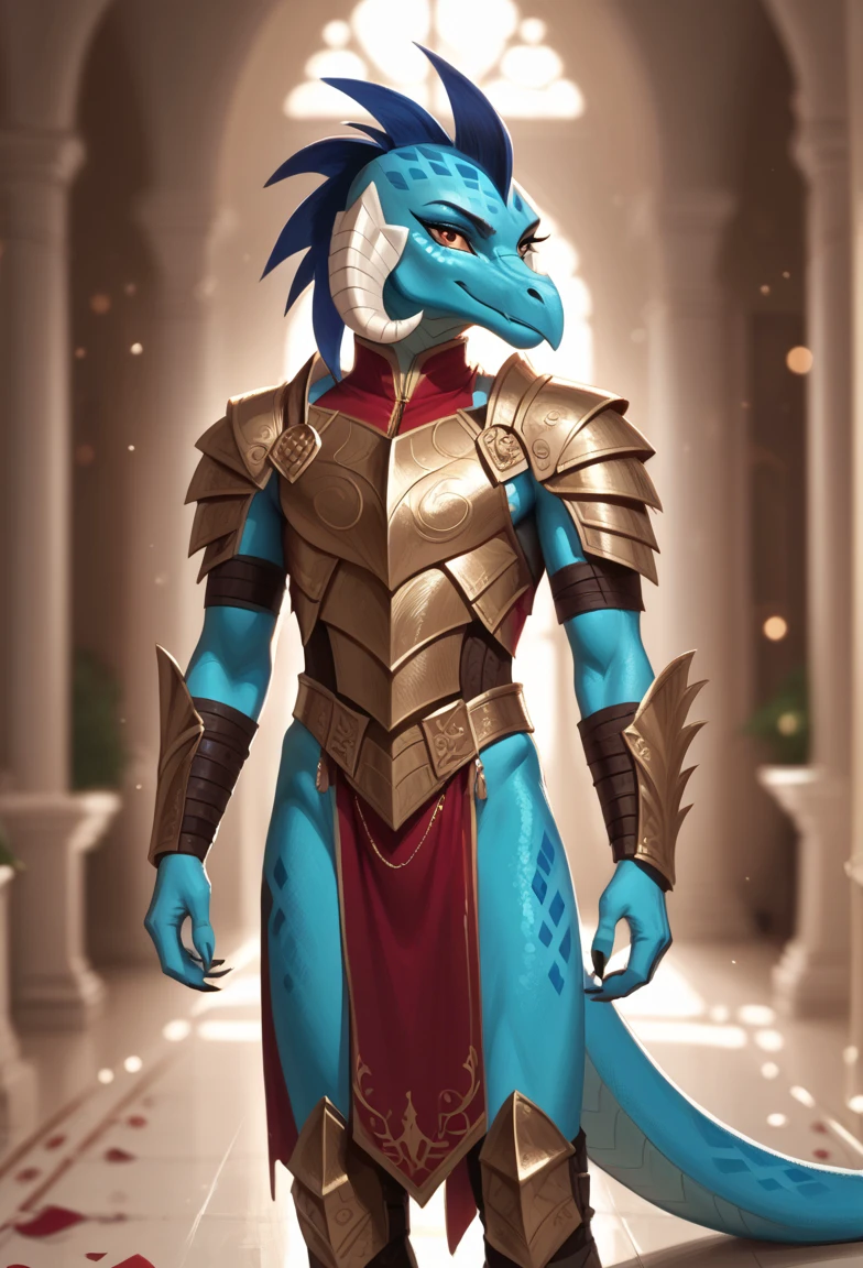 BREAK, hetero, interspecies, intricate details, high intricate details,
<lora:Princess_Ember_My_Little_Pony-000004:1>embermlp, anthro dragon, blue_skin,  armor,  standing,  room, <lora:Pony_QualityV4.0:1.12> zPDXLxxx, zPDXLrl, zPDXL3, <lora:Bing-based_FurScale_Enhancer:0.6>