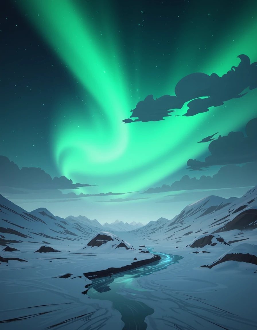 A breathtaking view of the Northern Lights shimmering over a snowy Icelandic landscape.<lora:tw1l1g0dsstyl3v4:1> tw1l1g0dsstyl3